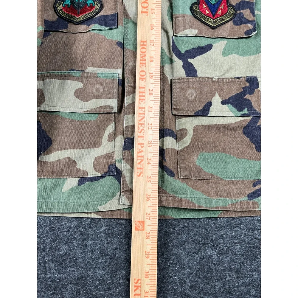 Vintage US Air Force Combat Command Coat Mens Medium X Short Green Camouflage